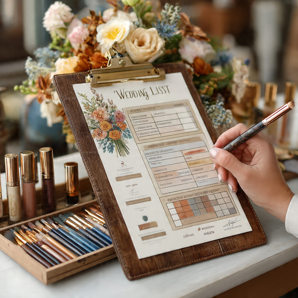 a detailed wedding timeline and checklist on