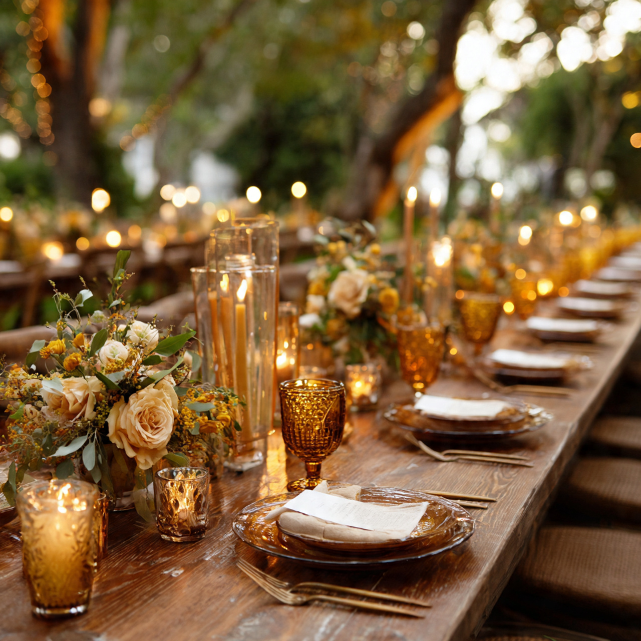 Amber and Ivory November Wedding Colors