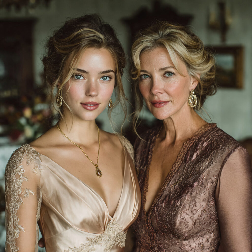 a graceful mother of the bride standing