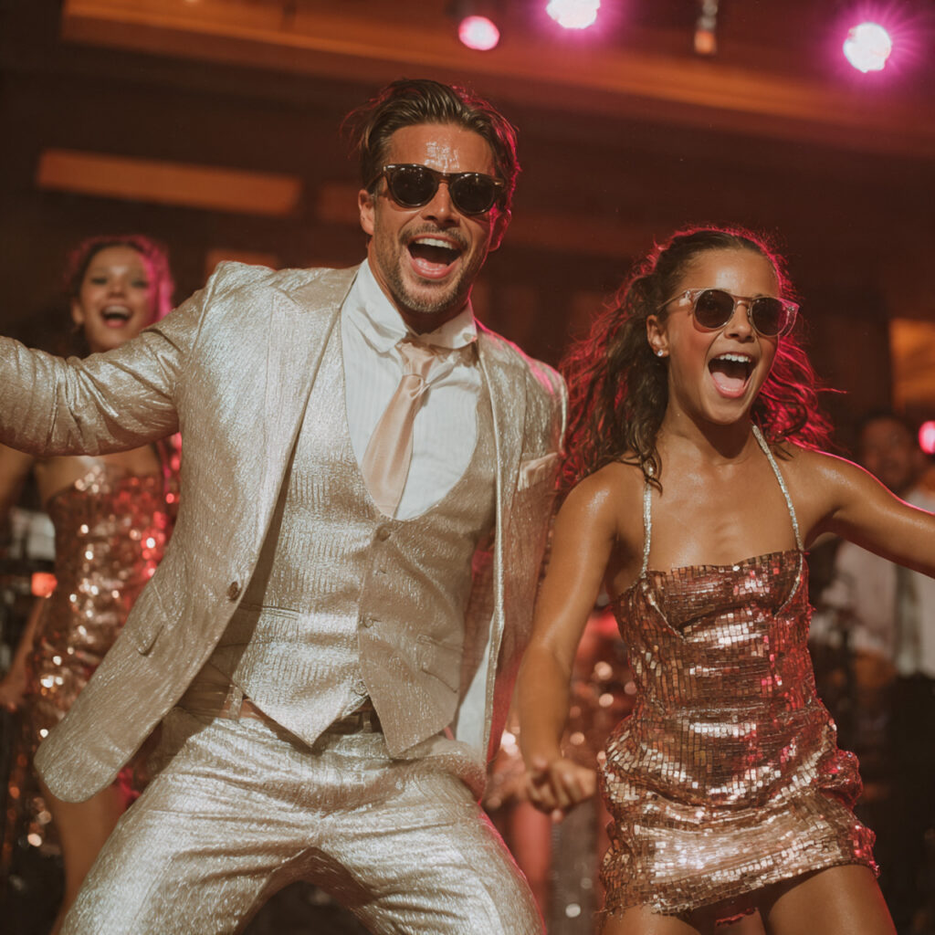 a grown up brother and sister leading a