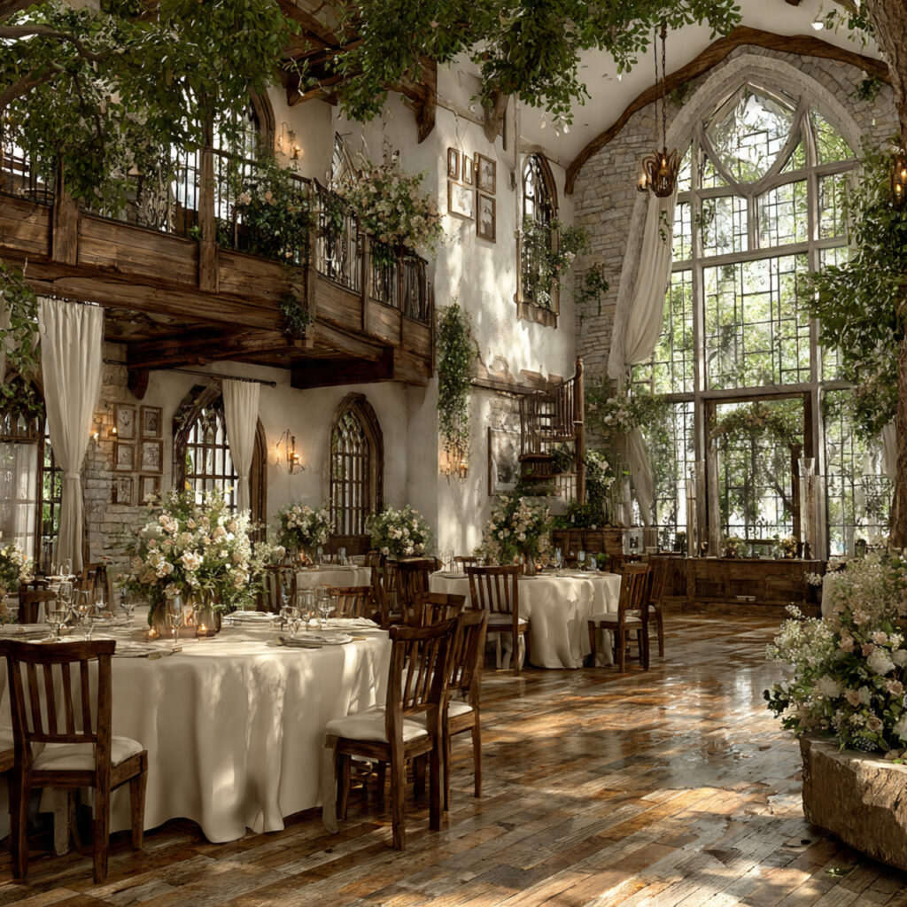 a medium sized wedding venue with a small 1 1