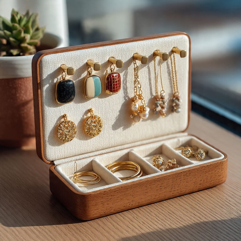 a modern jewelry organizer placed on a