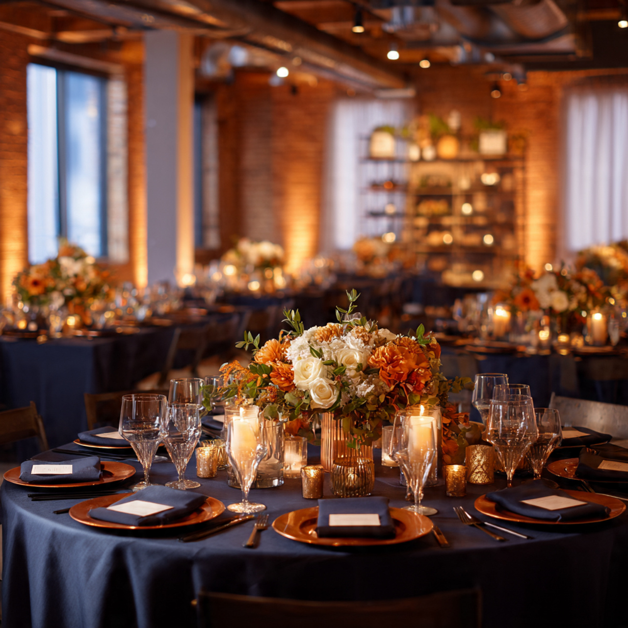 Navy and Copper Warmth November Wedding Colors