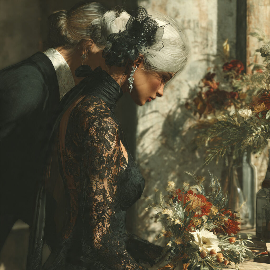 a mother discreetly handling a small wedding day 1