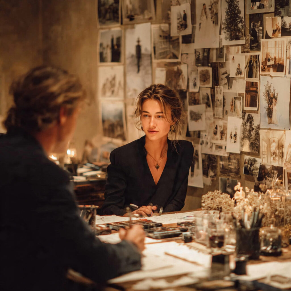 a mother listening attentively while a wedding