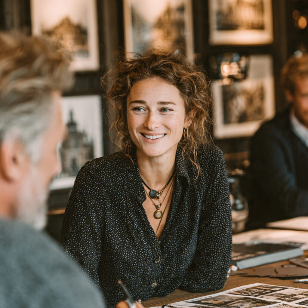 a planner in a meeting with a