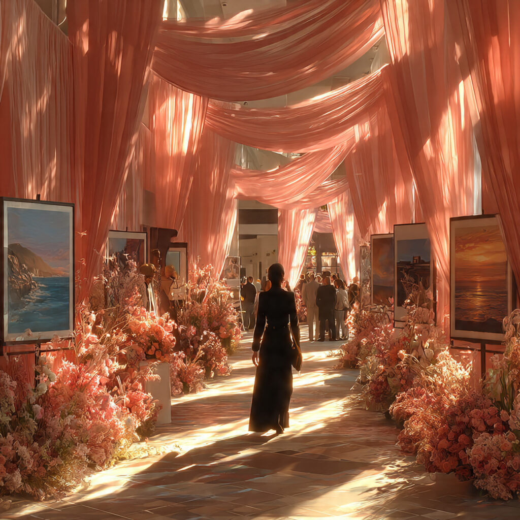 a planner walking through a busy wedding