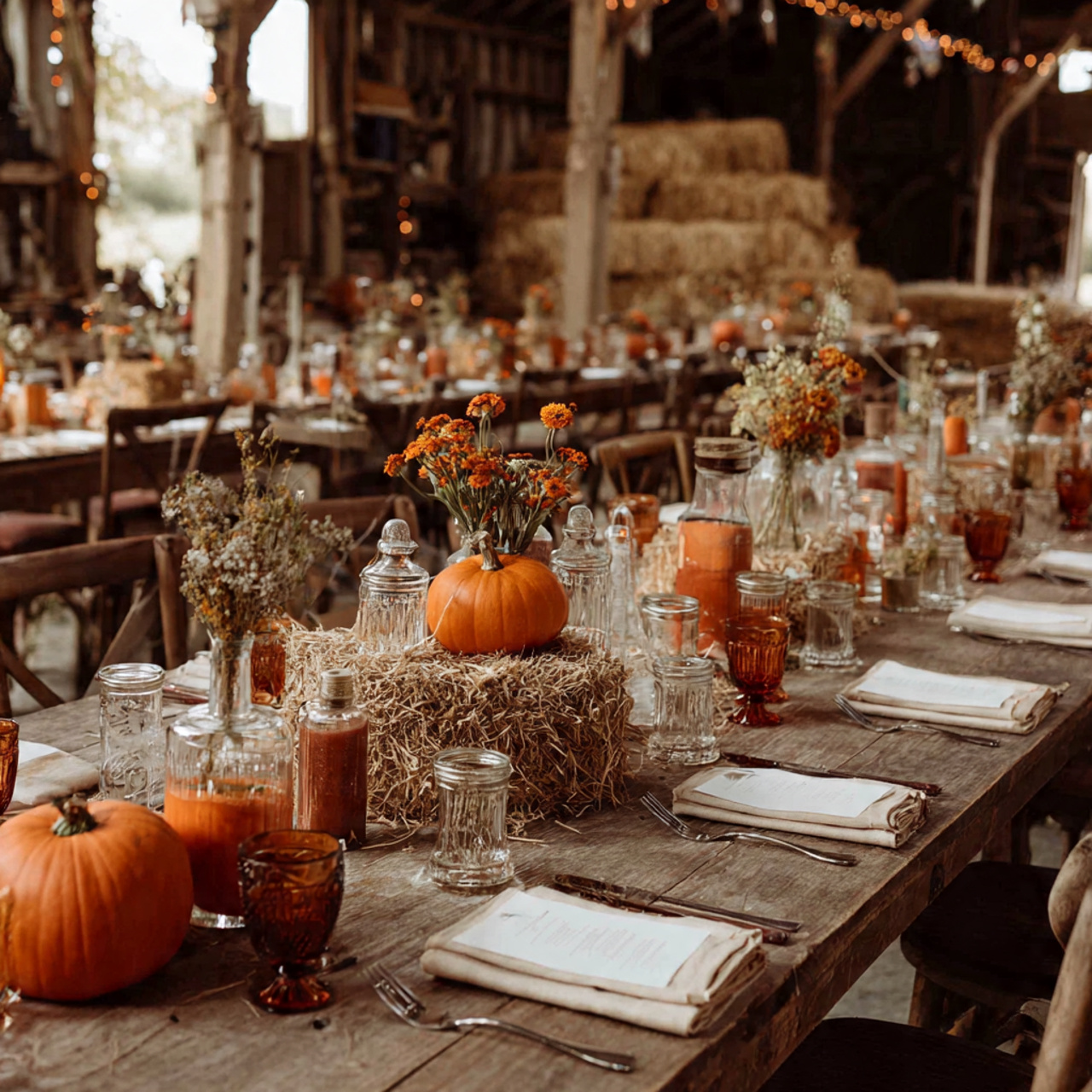Rustic Orange and Cream November Wedding Colors