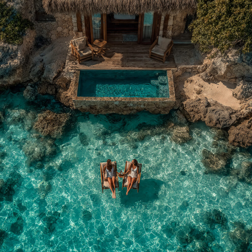 a secluded maldives honeymoon villa with glass floor