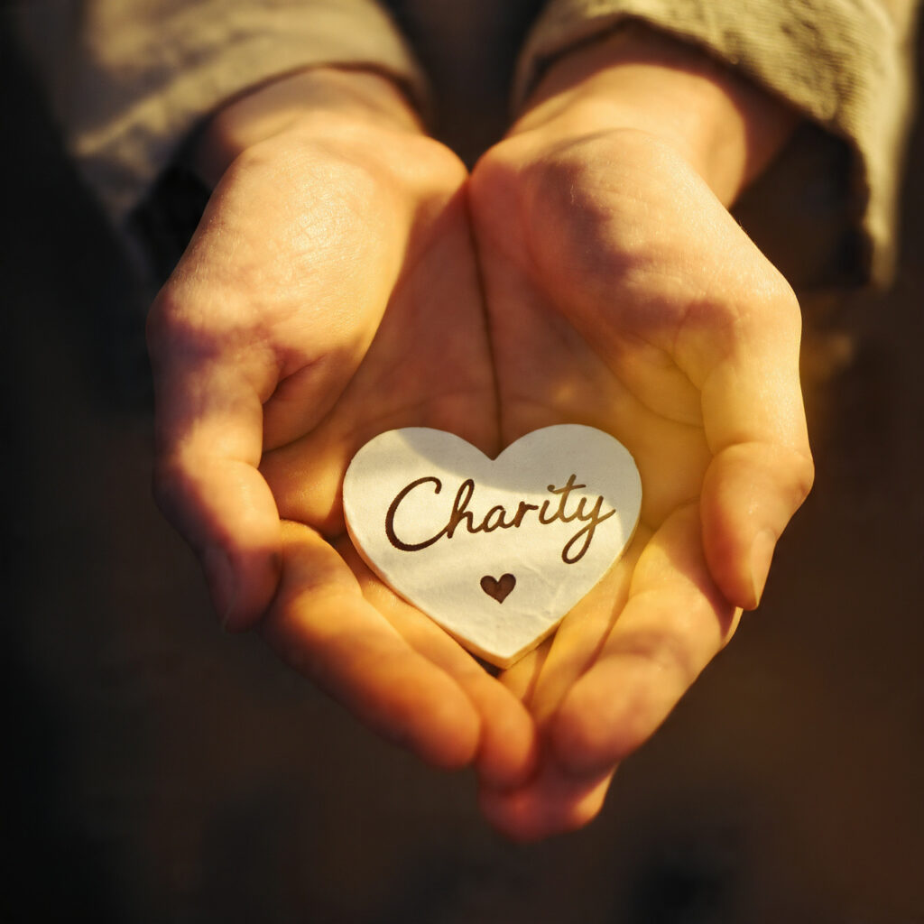 a serene image of two hands holding