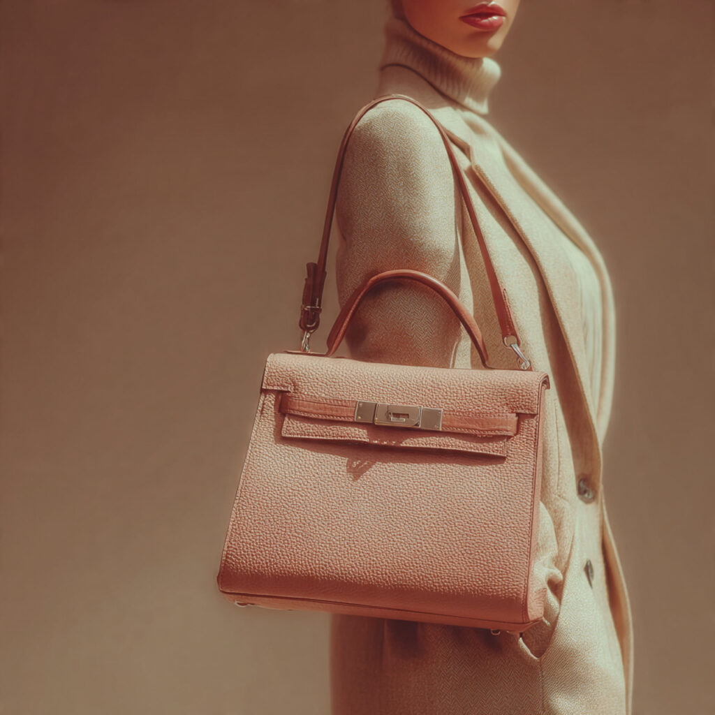 a stylish woman holding a designer handbag