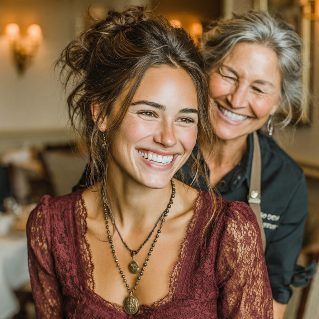 a wedding helper providing supportive services capturing a