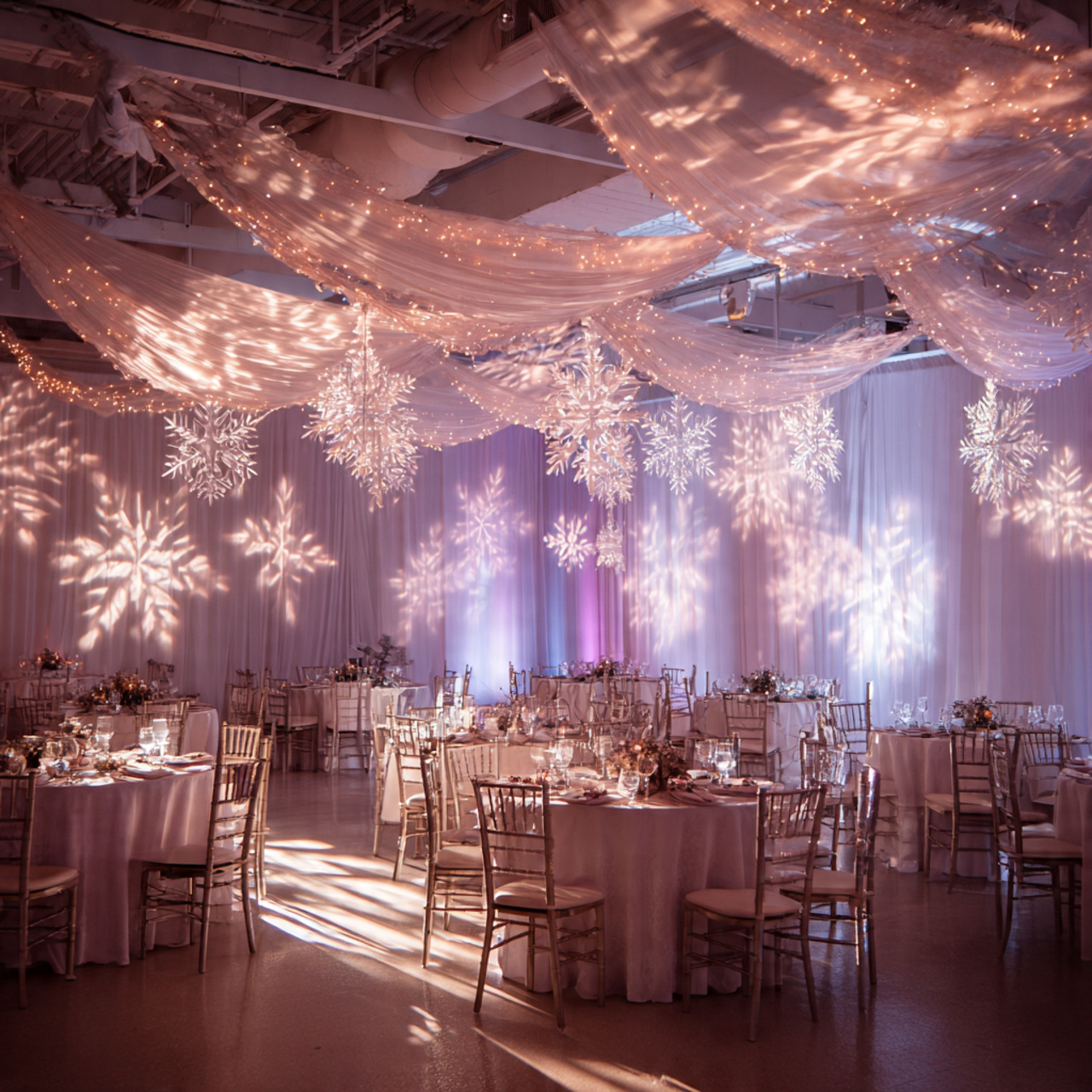 Snowflake-Inspired Lighting Installations