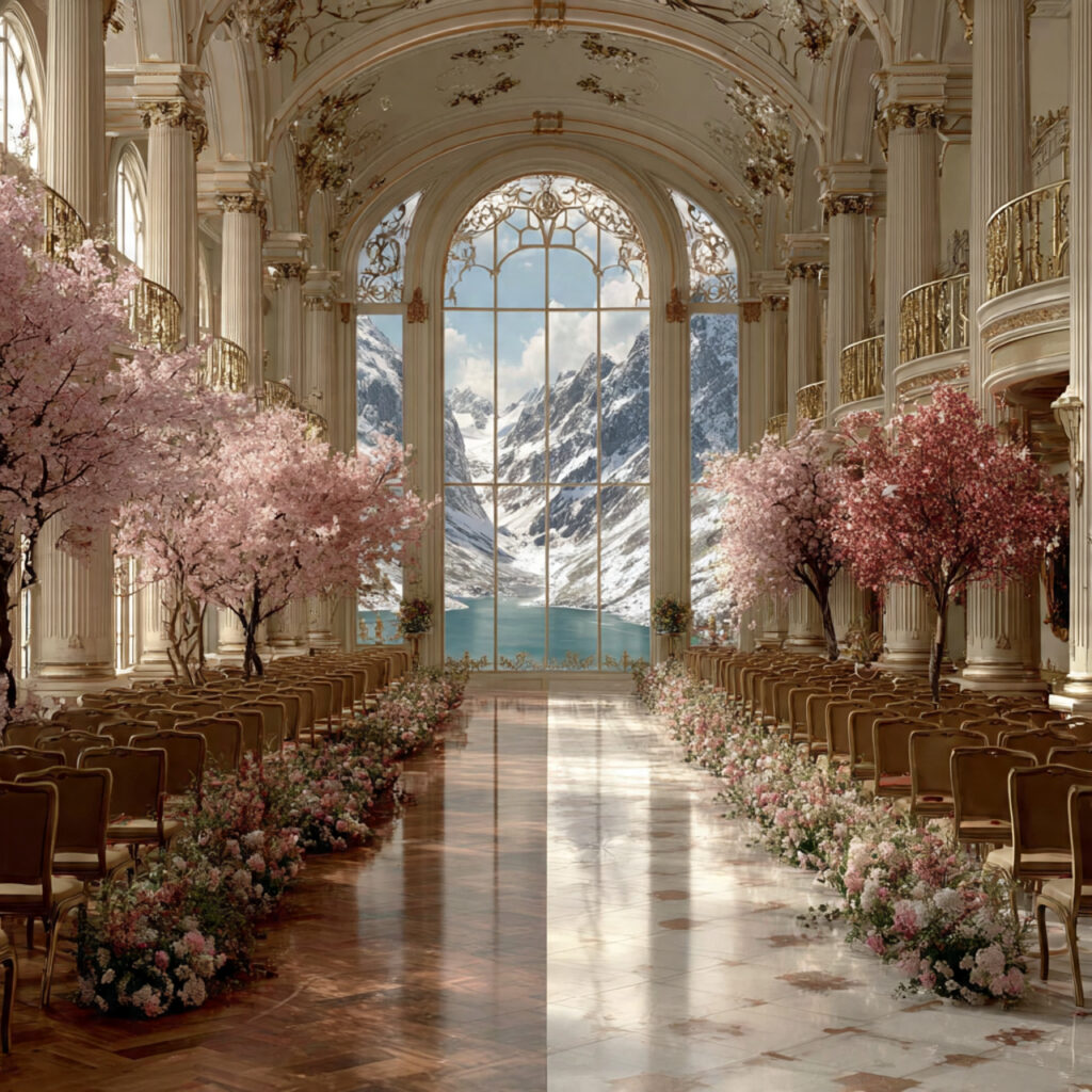 aesthetic comparison layout of a wedding venue