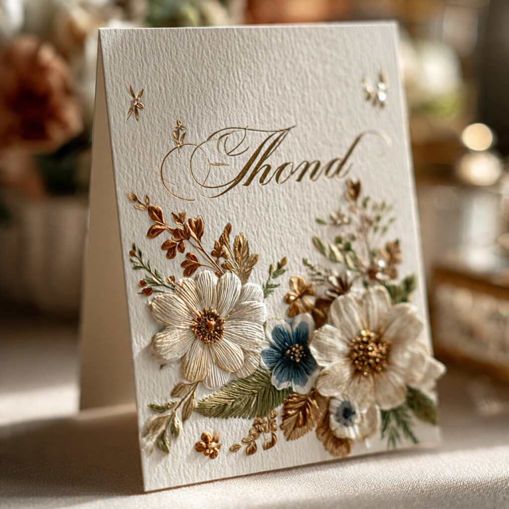 beautifully designed wedding greeting card elegant handwriting