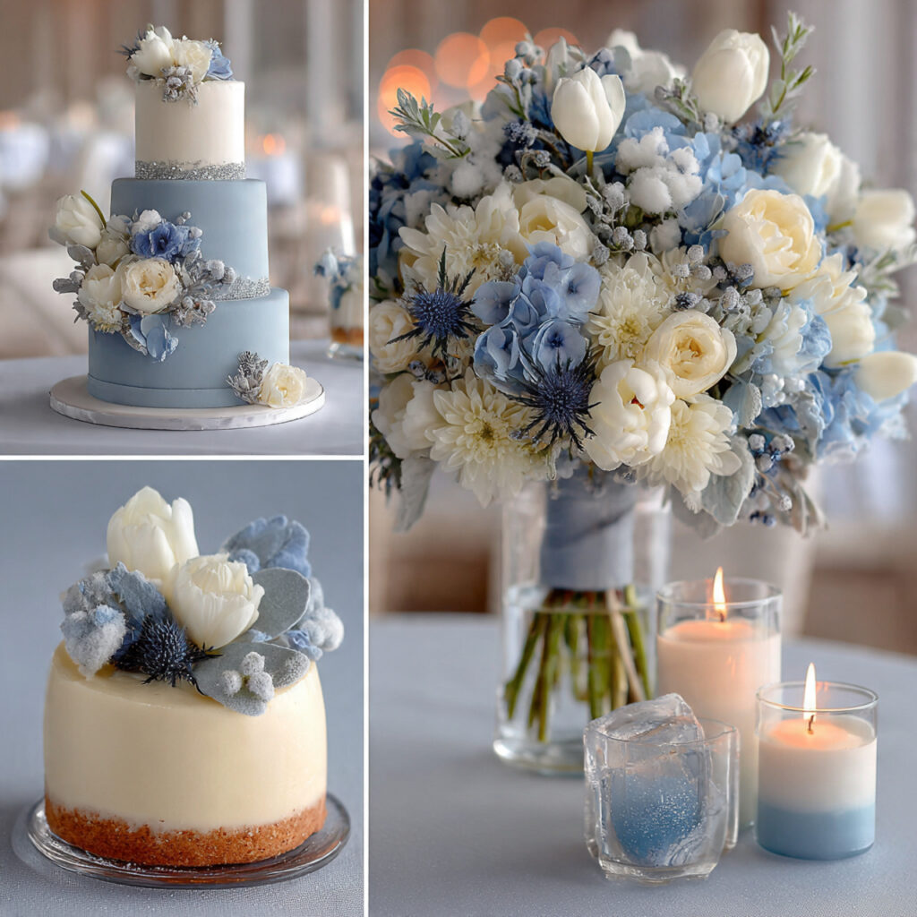 blue and silver wedding palette icy winter