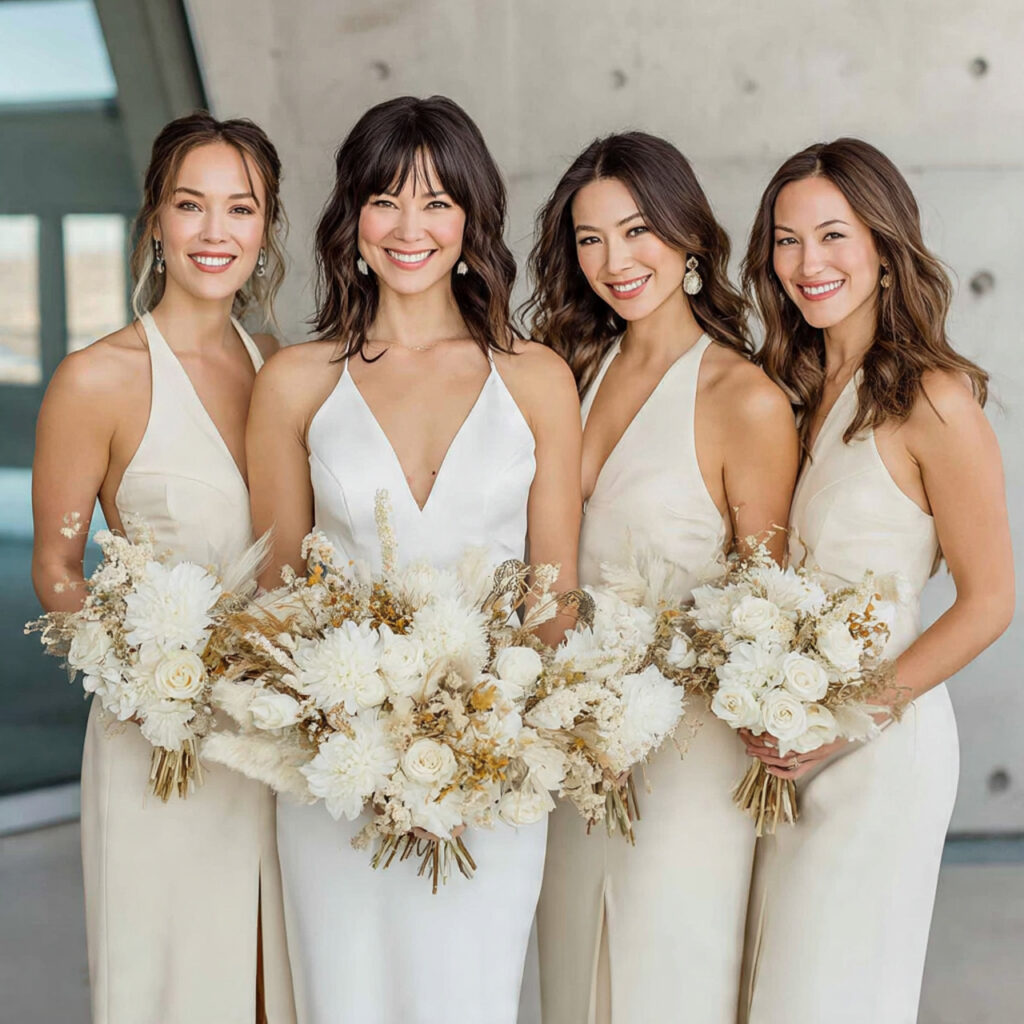 bridal party reflecting cultural or regional wedding