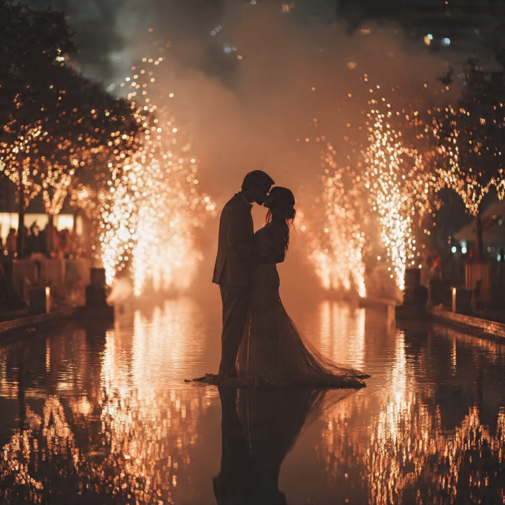 18 Stunning Wedding Send Off Ideas for an Unforgettable Exit 4 bride and groom framed between two large