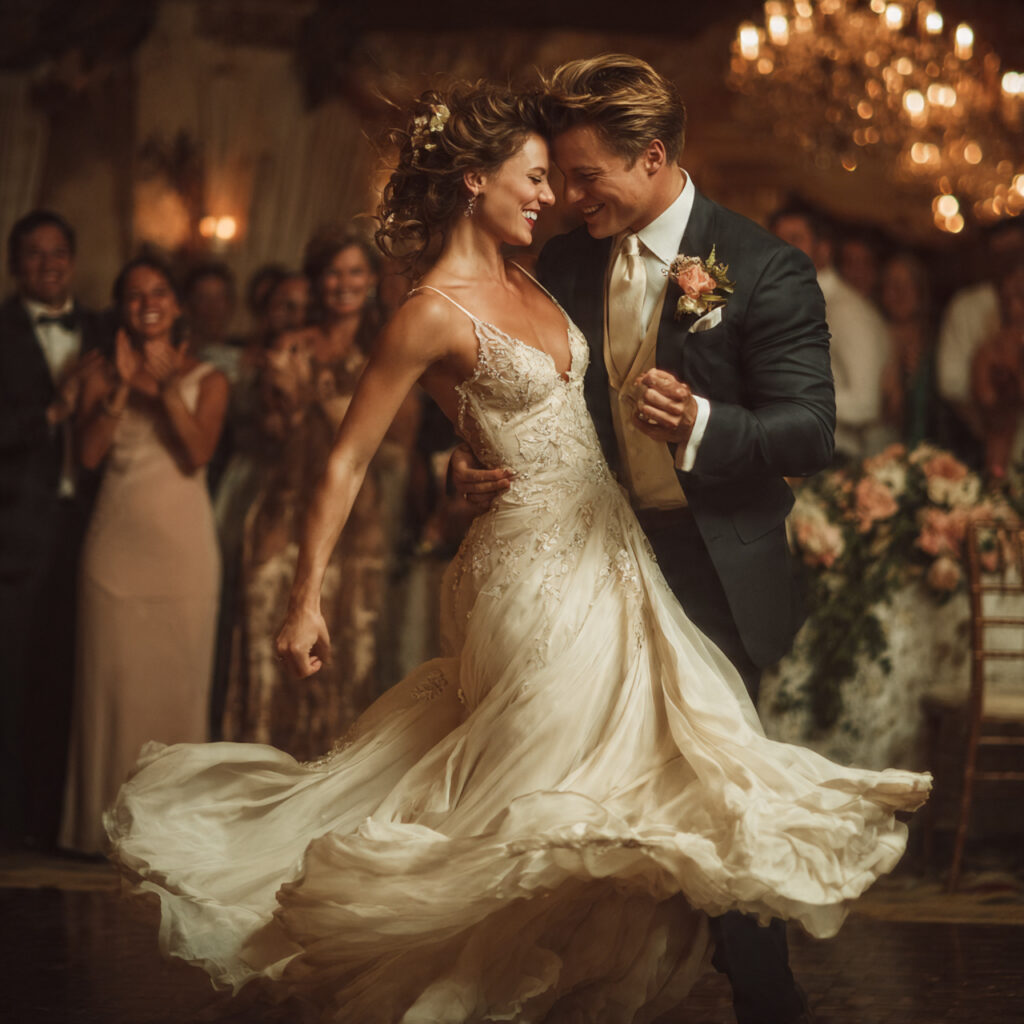bride and groom performing their first dance