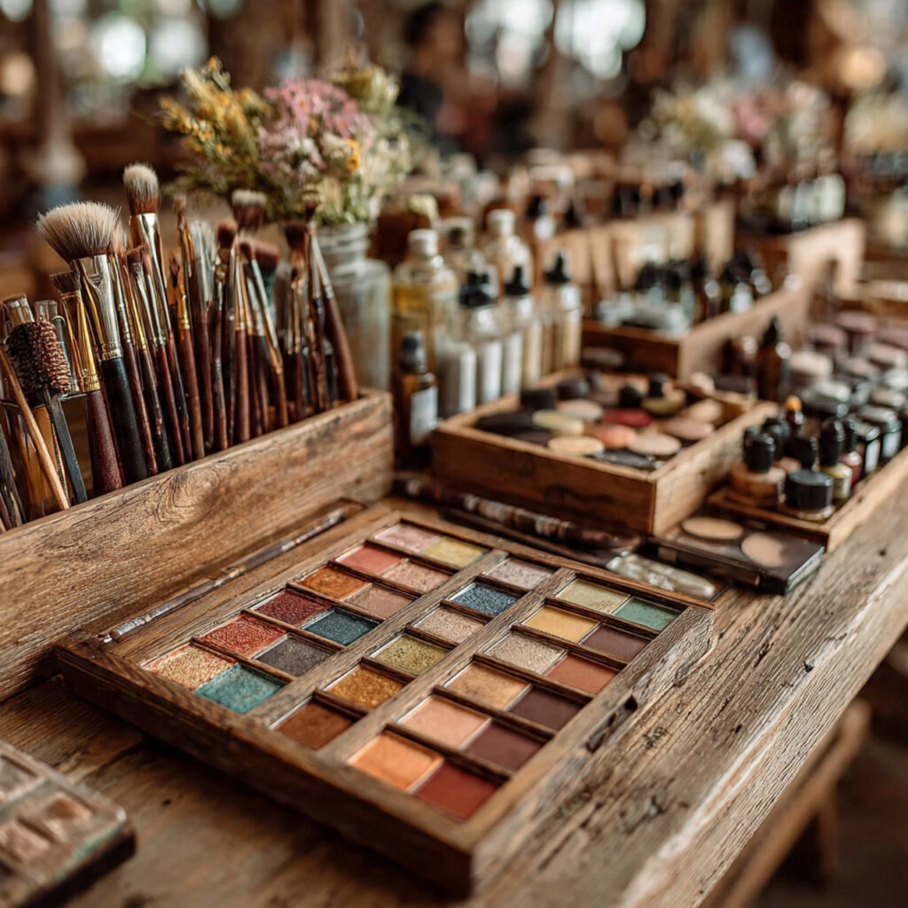 bride getting ready with sustainable cruelty free makeup