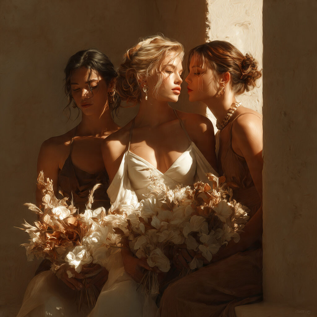 bride visualizing wedding day with a few