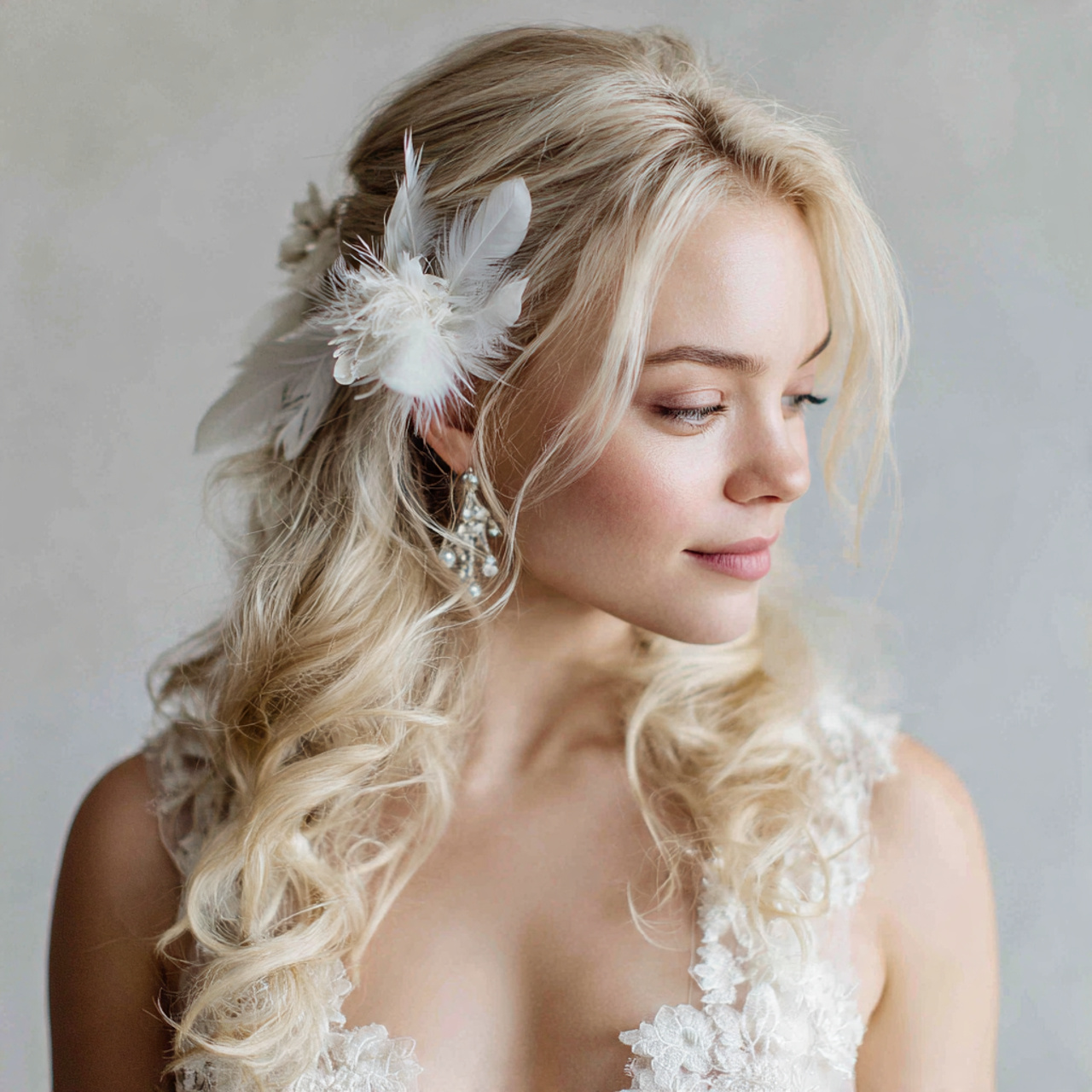 Feathered Hair Clips