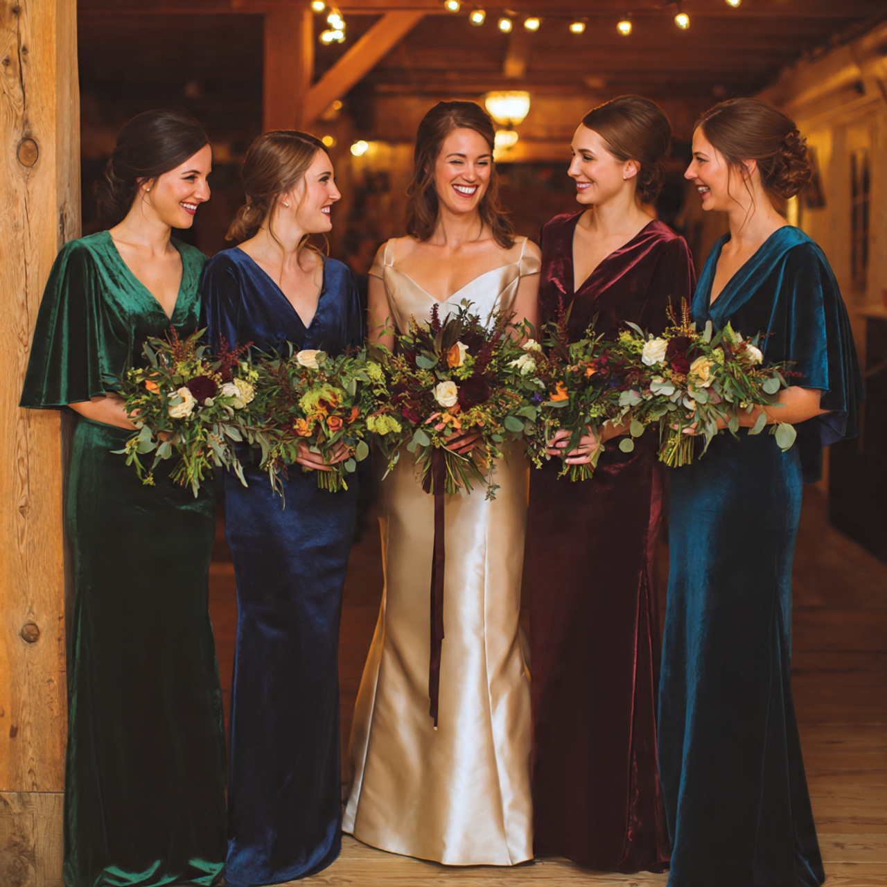 Statement Winter Bridesmaid Dresses
