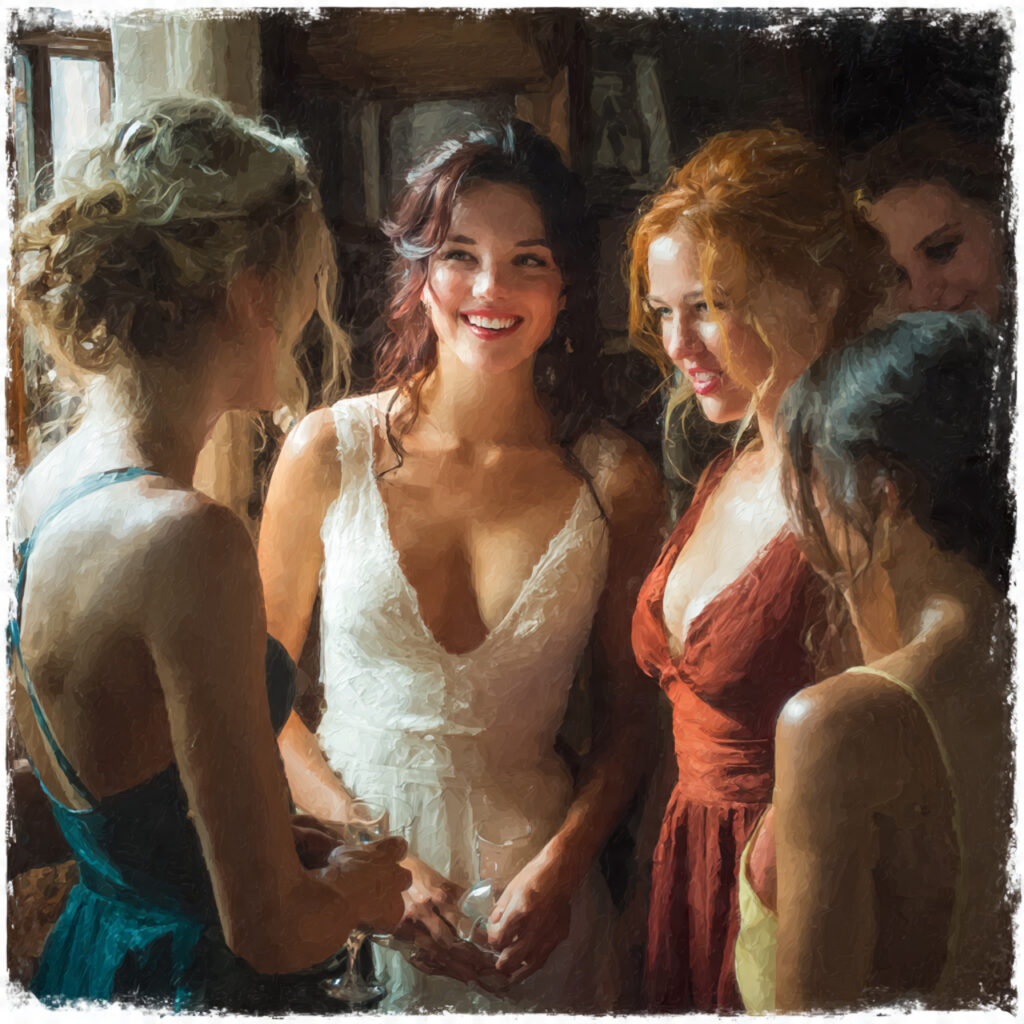 bridesmaids with distinct personalities interacting friendly laughter
