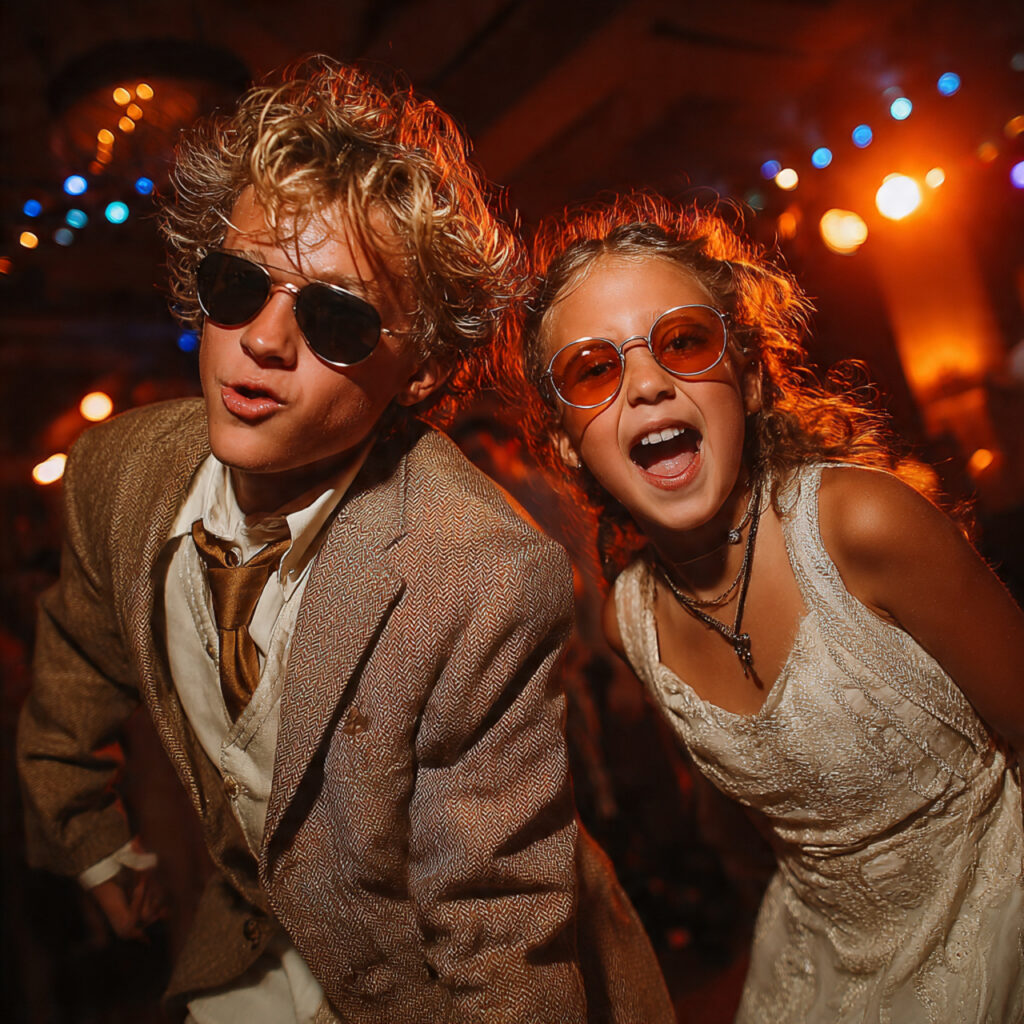 brother and sister performing a fun mashup