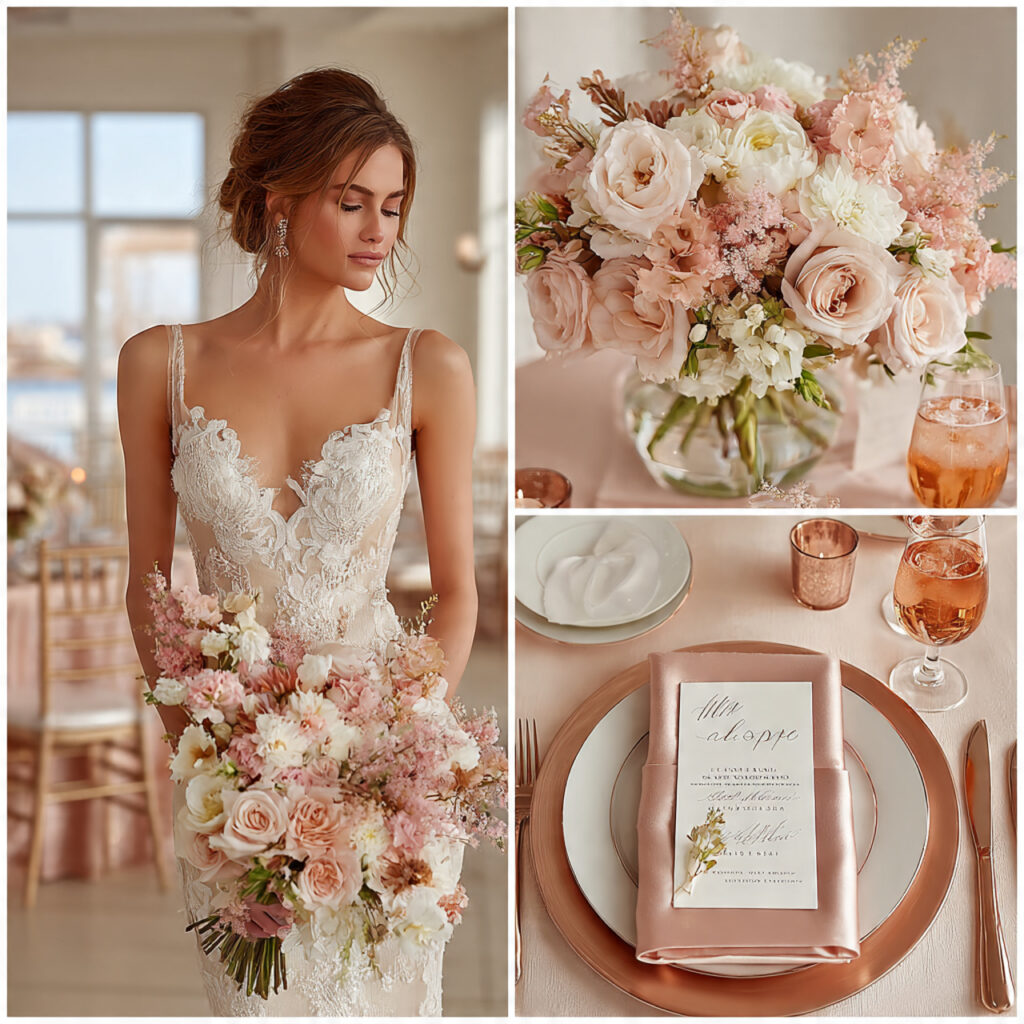 champagne and blush wedding palette soft romantic