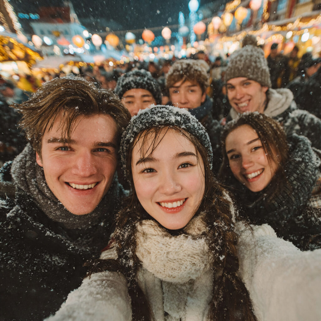 city winter festival at night lanterns and 1