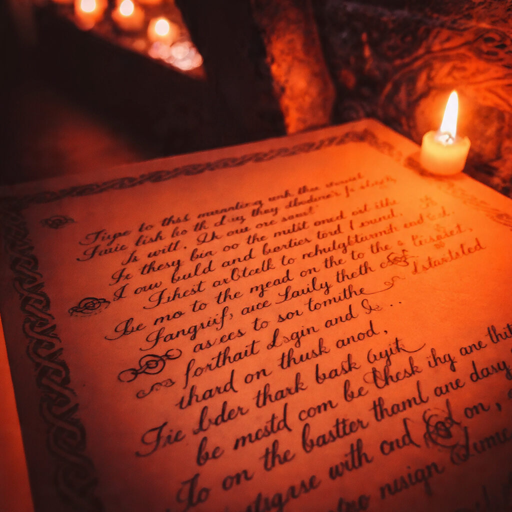 close up of a handwritten irish wedding blessing