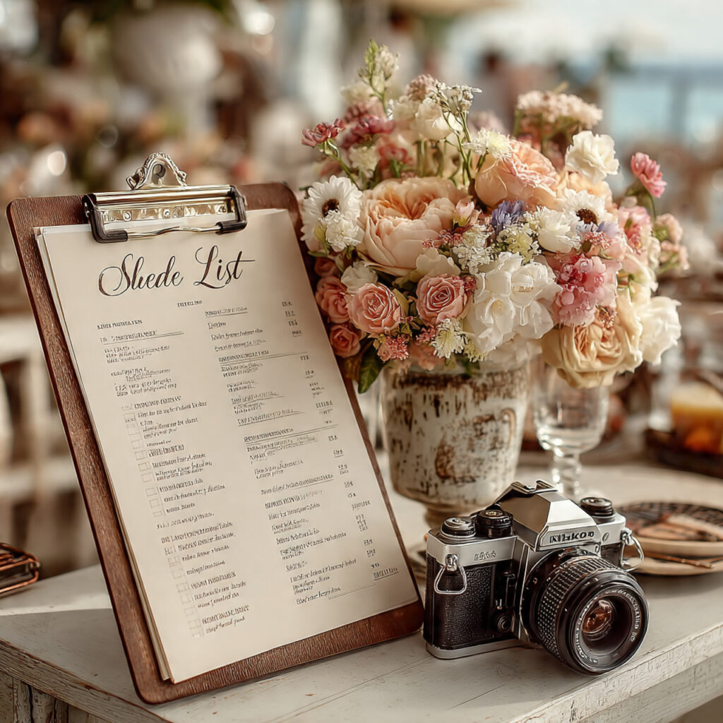 20 ideas for Essential Wedding Photographer Checklist for a Flawless Wedding 7 close up of a printed wedding shot list