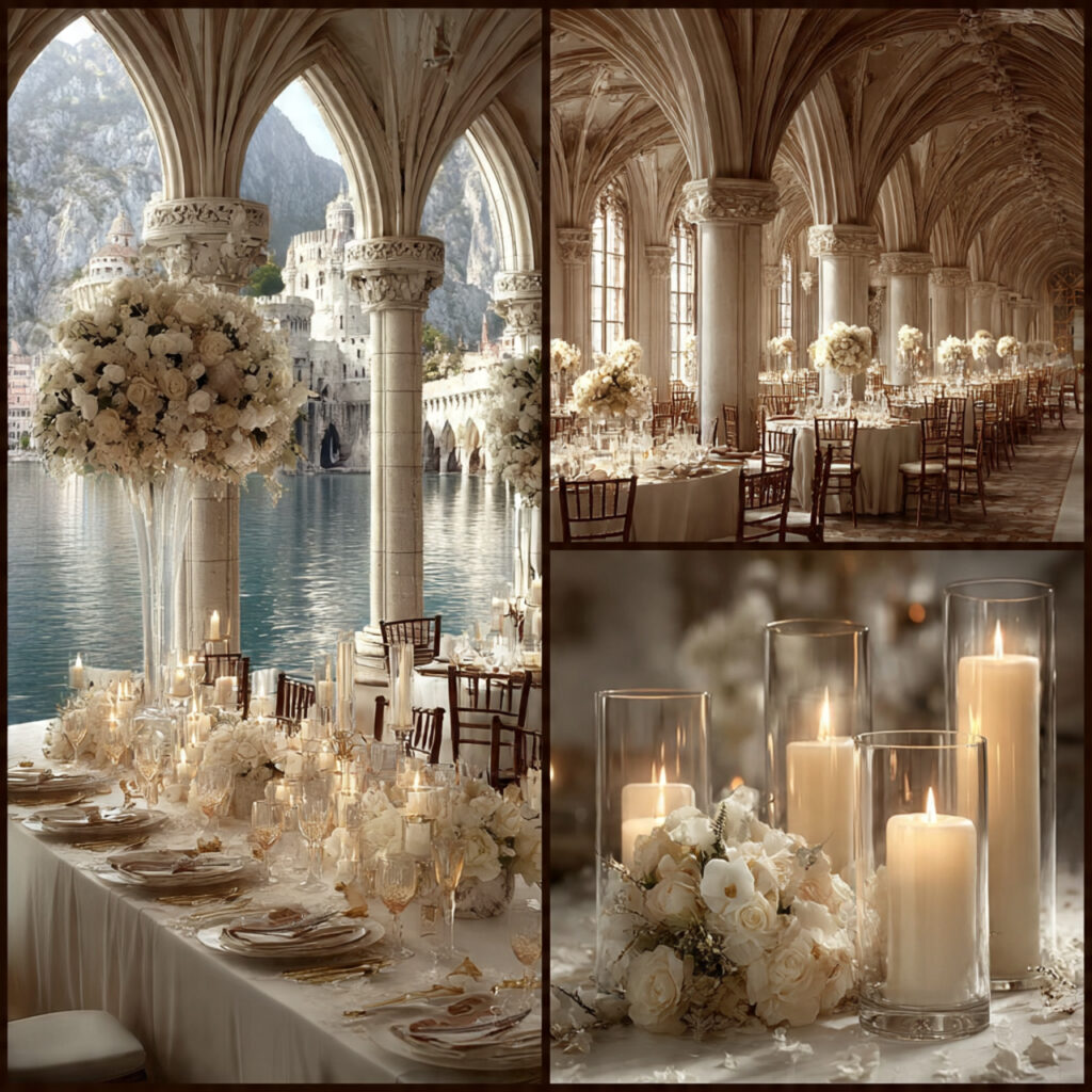 comparison of minimalist venue vs ornate historical