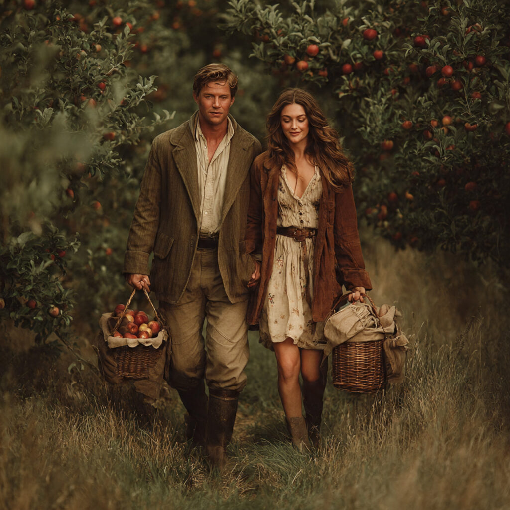 26 Creative Seasonal Engagement Photos Ideas to Capture Your Love 23 couple in a fall orchard among ripe