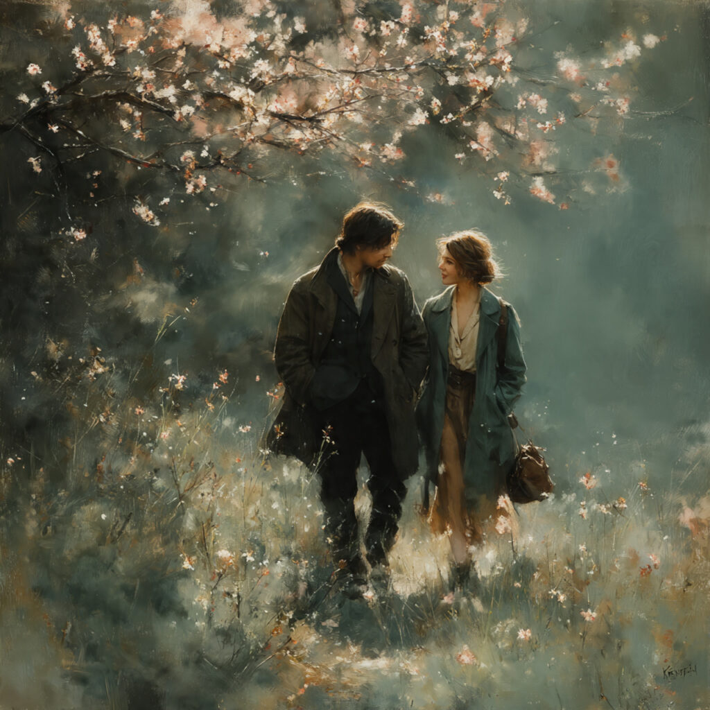 26 Creative Seasonal Engagement Photos Ideas to Capture Your Love 6 couple in early spring garden with budding