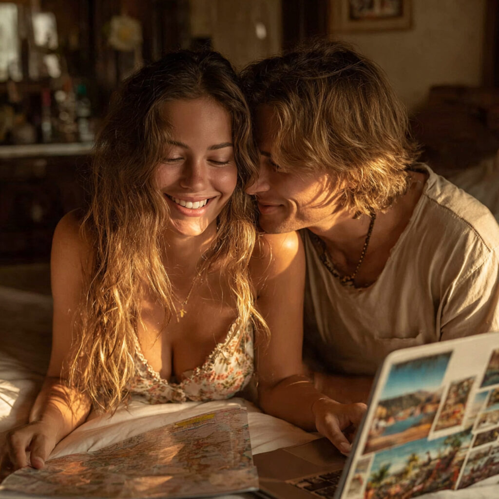 couple on a video call planning a