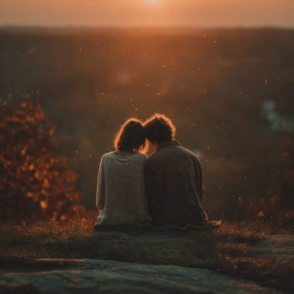 couple sharing vows privately at sunrise natural