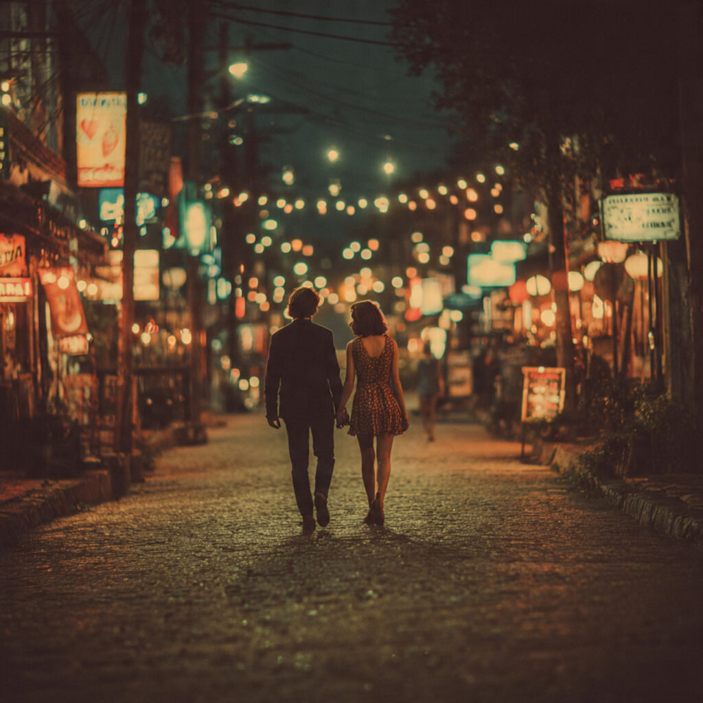 23 Courthouse Wedding ideas That Feels Personal and Meaningful 21 couple walking hand in hand in evening city light