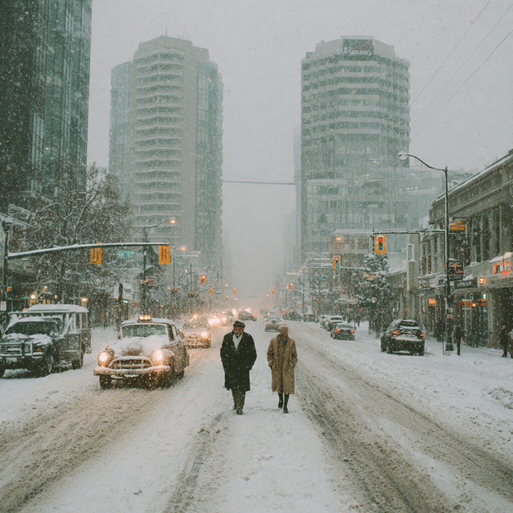 26 Creative Seasonal Engagement Photos Ideas to Capture Your Love 5 couple walking on empty snowy city street