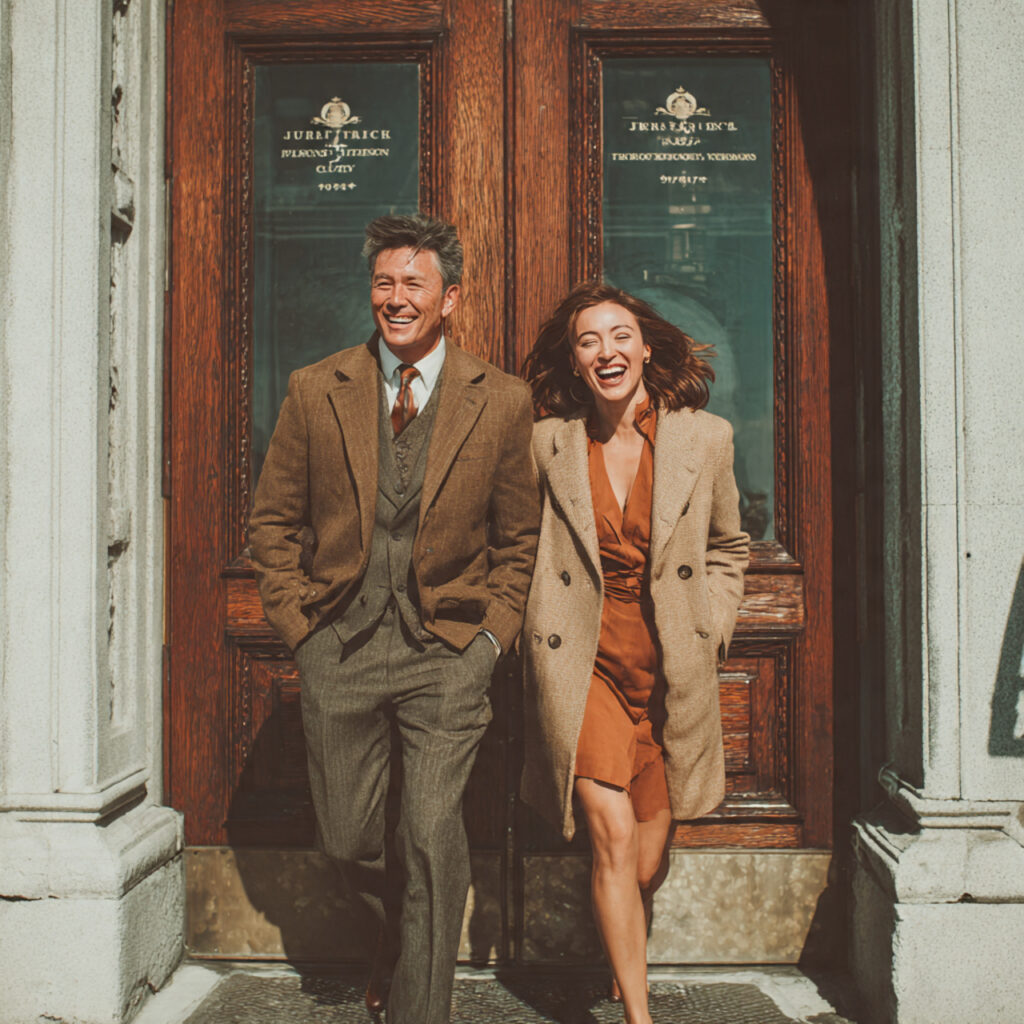 23 Courthouse Wedding ideas That Feels Personal and Meaningful 13 couple walking out of courthouse doors natural