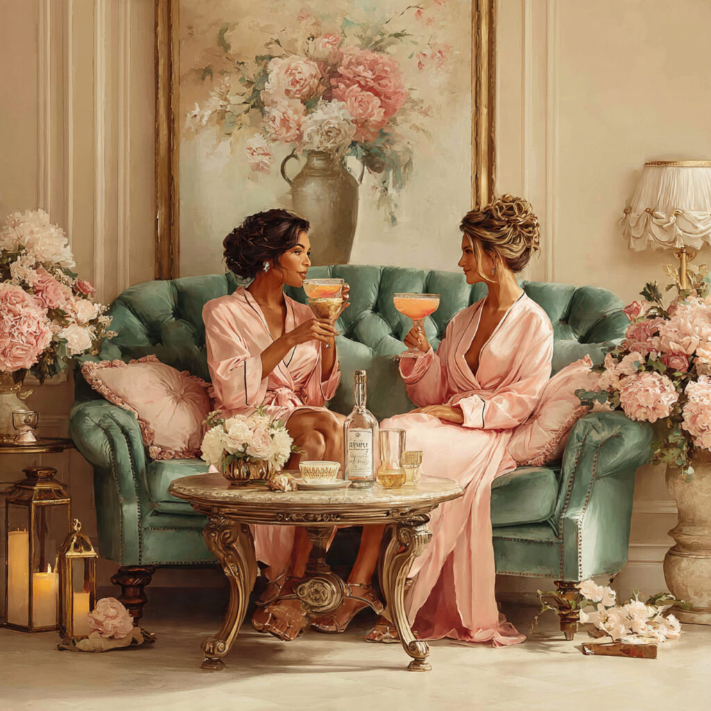 cozy yet elegant living room turned lounge