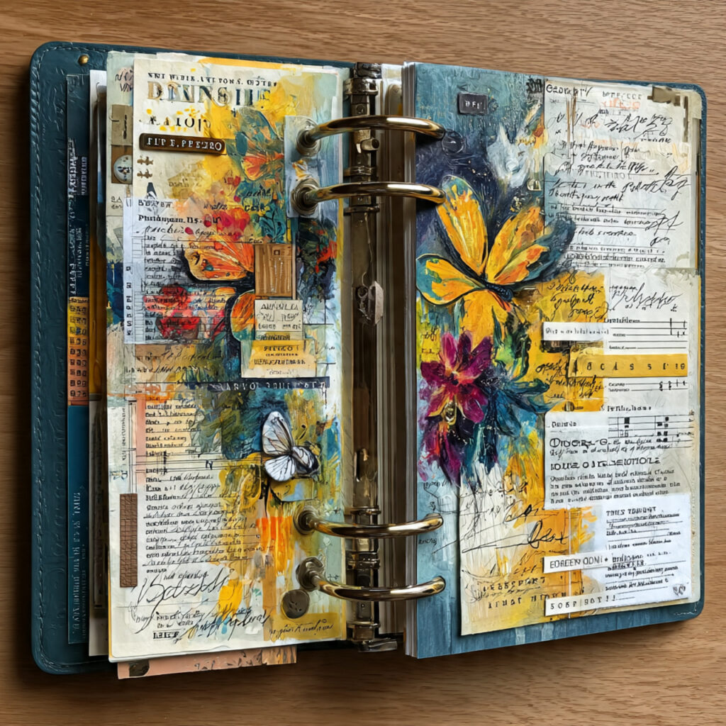 creative wedding binder page with free notes