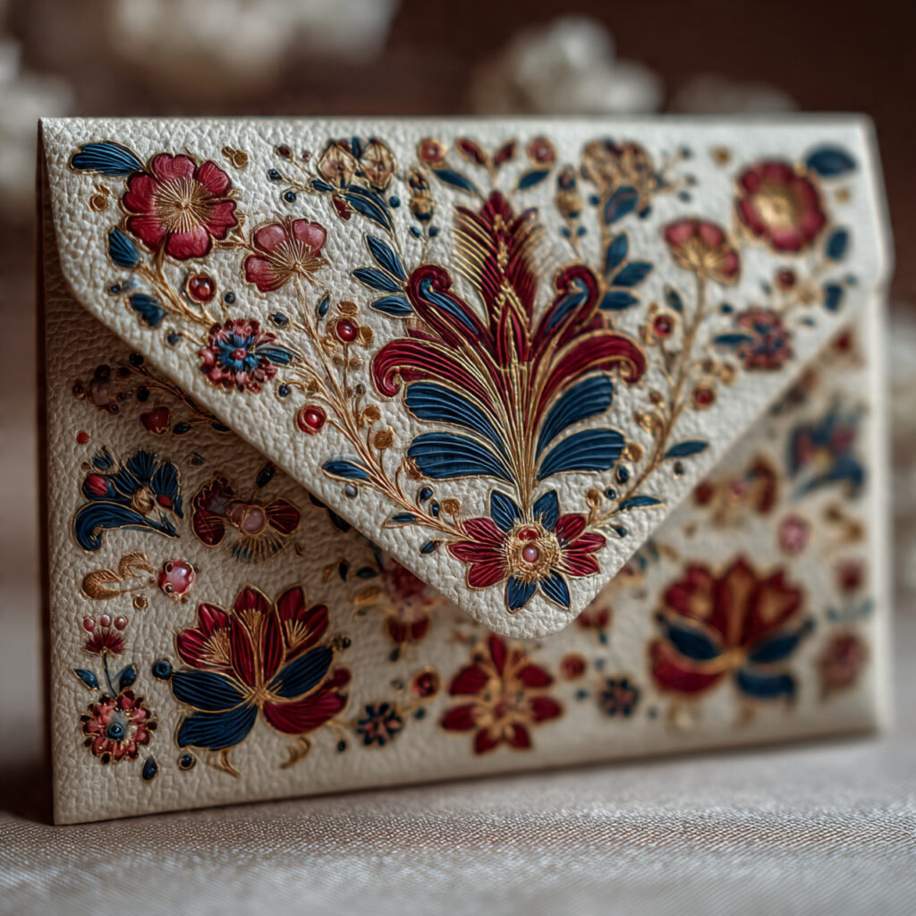 decorated gift envelope box with polish folk