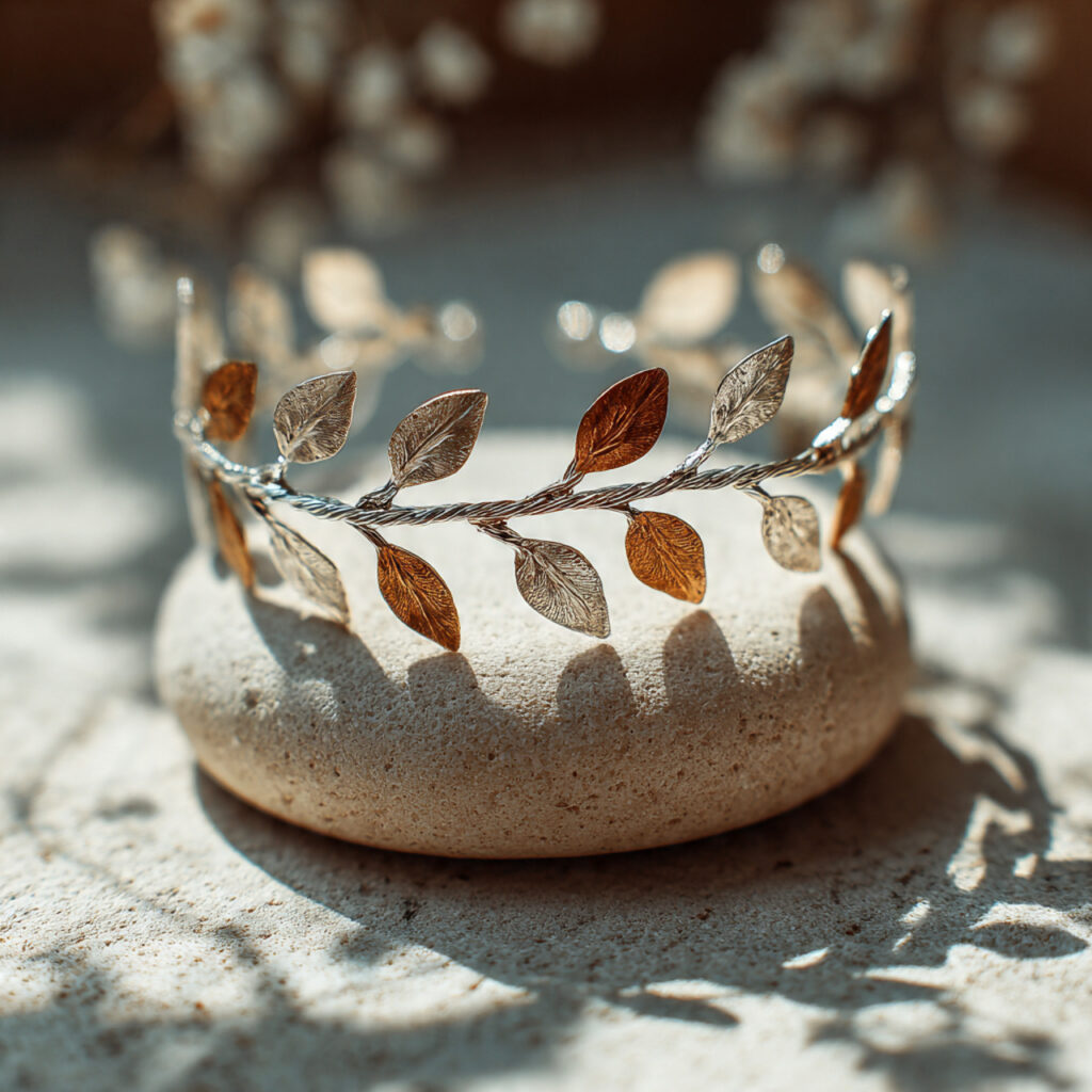 delicate silver bracelet shaped like willow branches