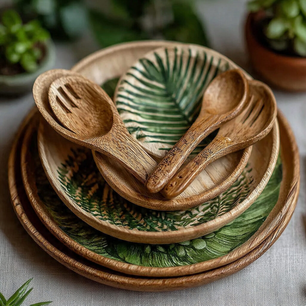 eco friendly compostable wedding plates and cutlery