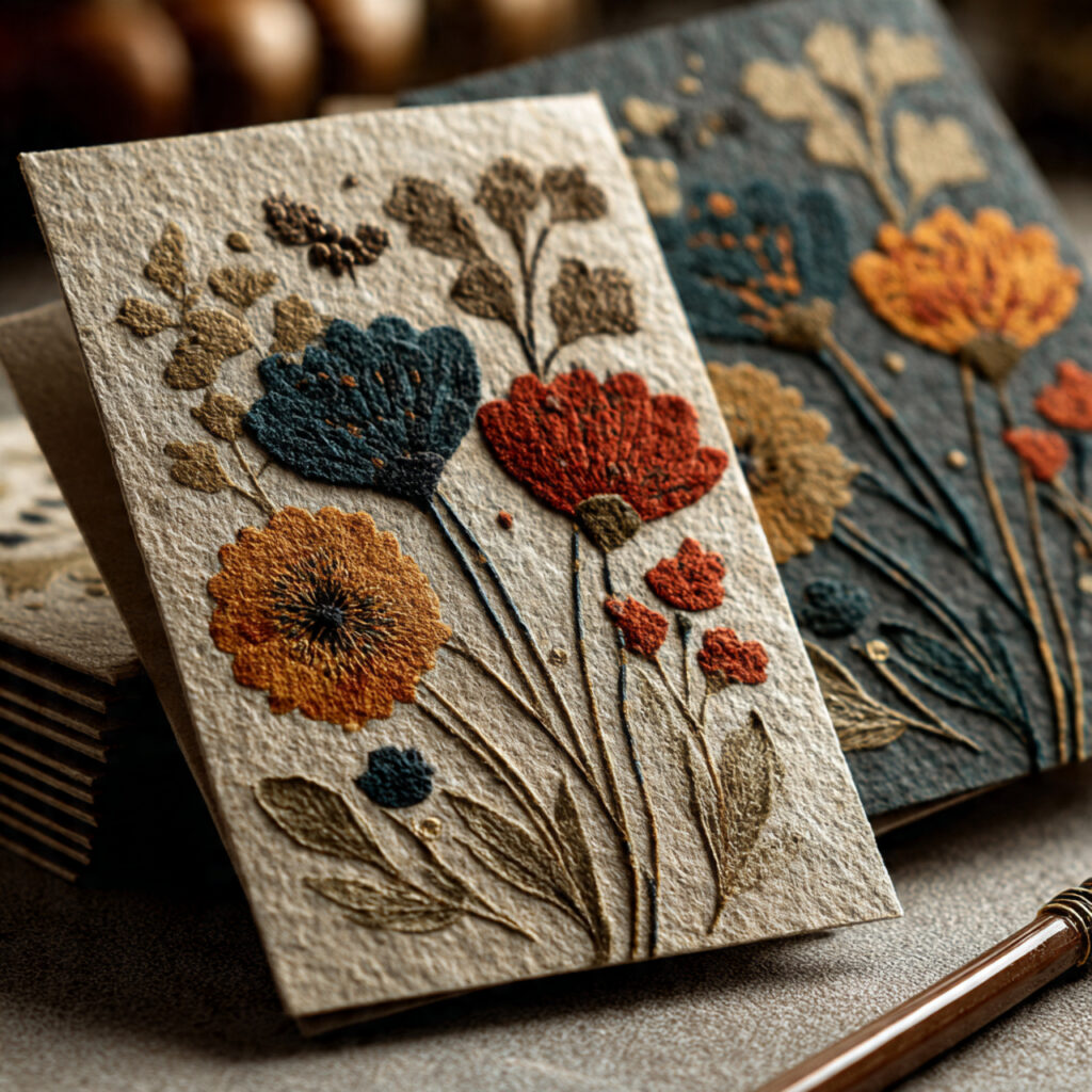 eco friendly seed paper cards with textured surface