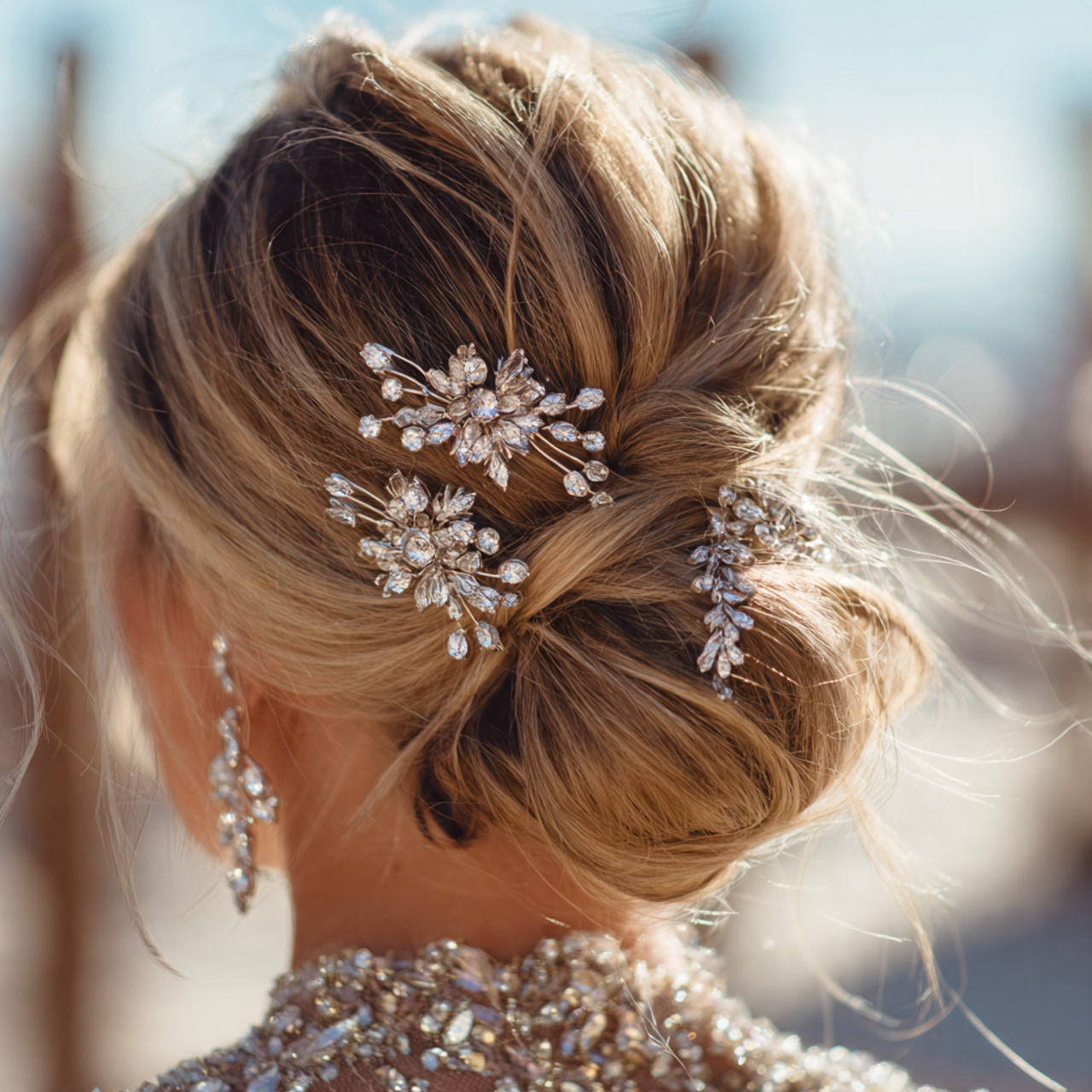Crystal-Encrusted Hair Sticks