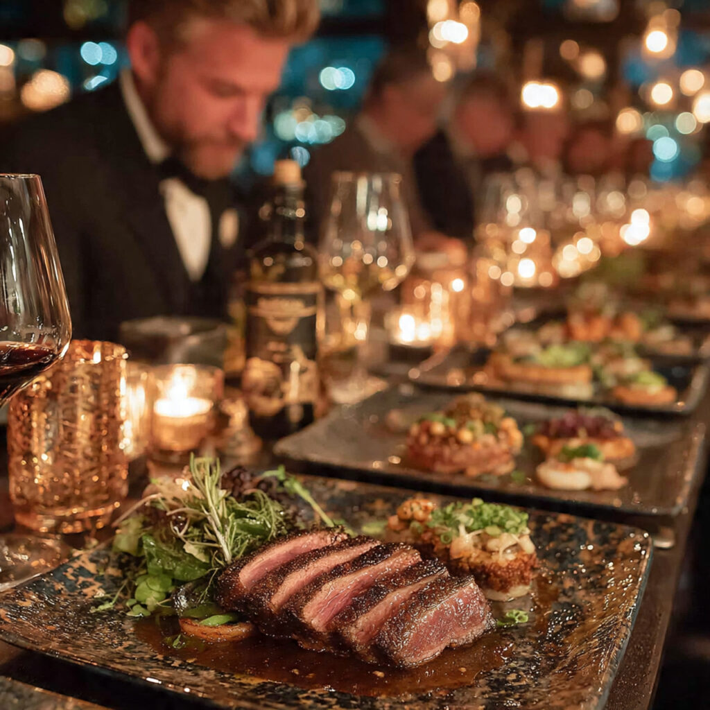 elegant rehearsal dinner at chef s table tasting
