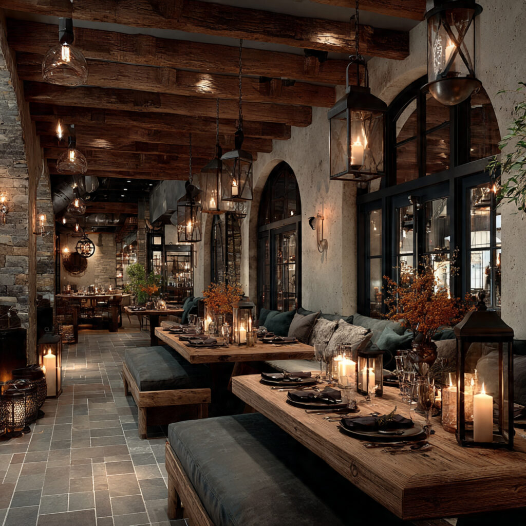 elegant restaurant interior for wedding reception intimate